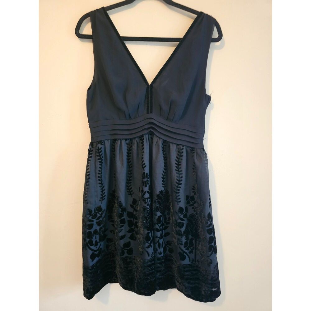 H&M conscious exclusive collection black velvet burnished, size 10 dress